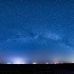 Milky Way and "Uitkieker" sculpture on Spiekeroog, Island Northern Germany